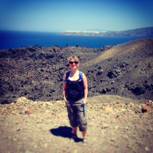 Nea Kameni Island in Santorini Greece