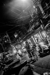 A busy side street in Hanoi